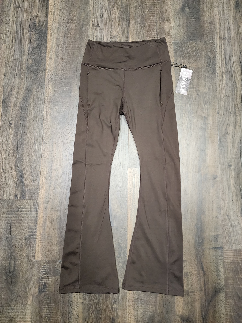 High-Waist Flare Leggings Brown (NWT)